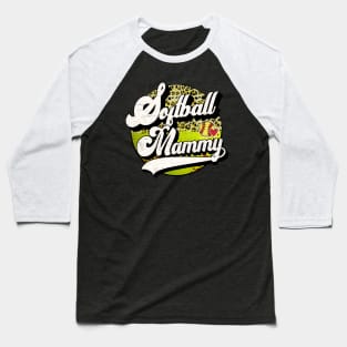 Softball Mammy Vintage Leopard Softball Family Matching Baseball T-Shirt